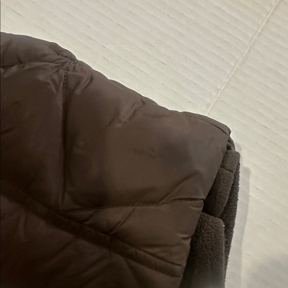 Eddie Bauer Brown goose down Quilted Puffer Jacket w zipper & pockets buttons - Picture 16 of 16